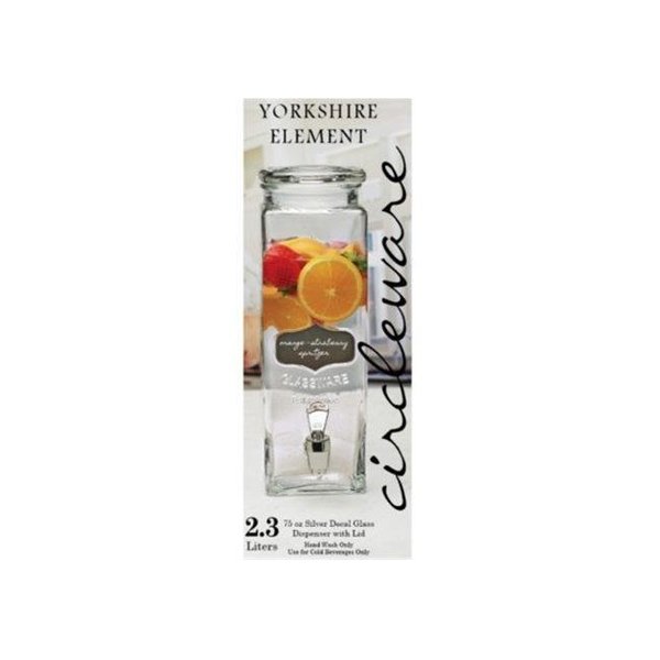Circleware Circleware 92012 80 oz Yorkshire Element Dispenser with Silver Metallic panel 92012